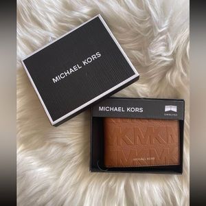 Michael Kors brown slim bifold leather wallet